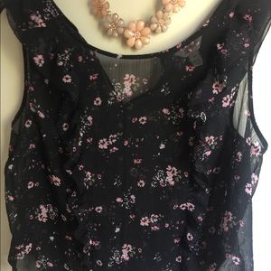Sheer Floral Blouse XXL